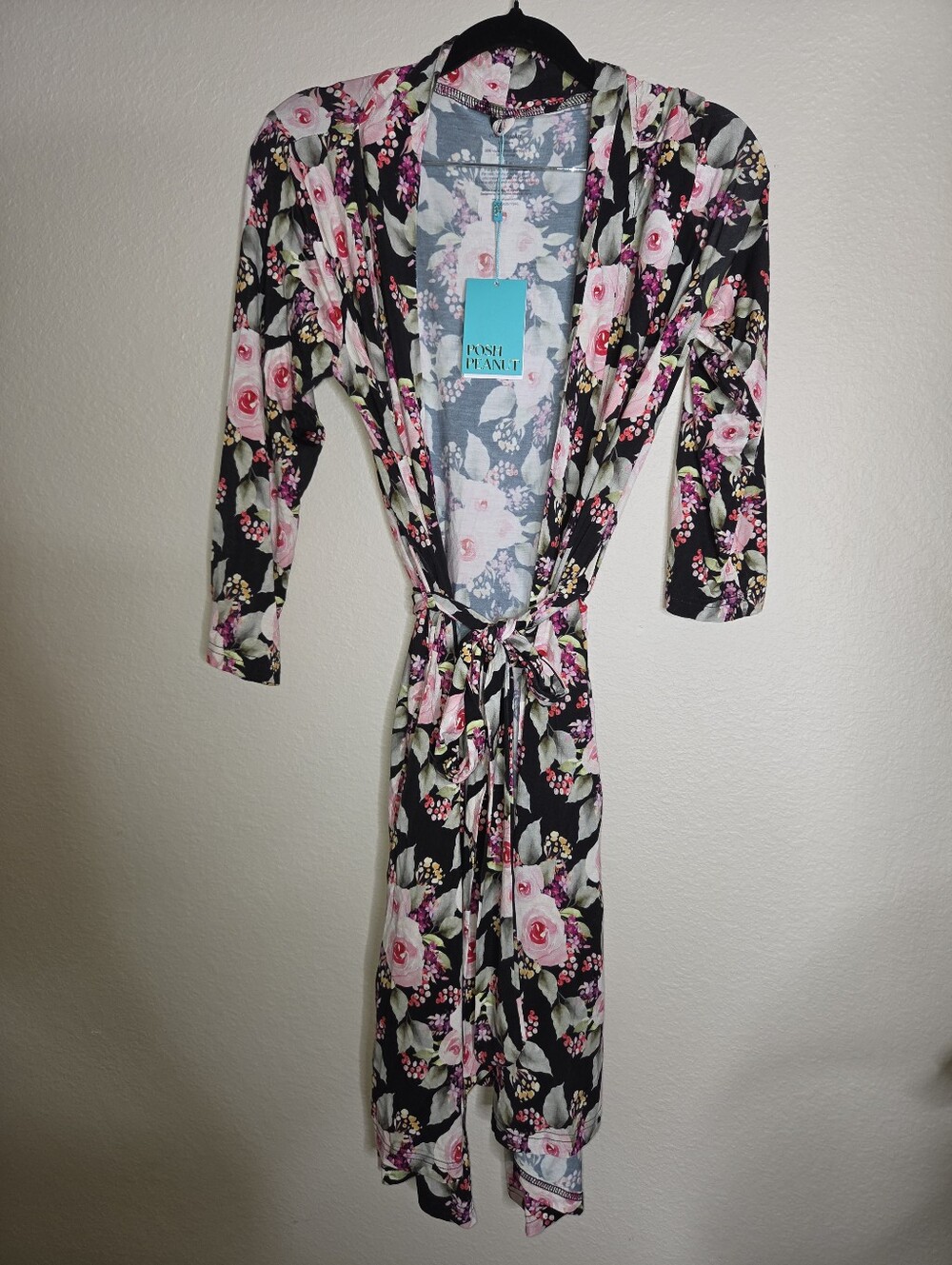 Posh Peanut NEW Bamboo Maternity Robe Floral Medium
